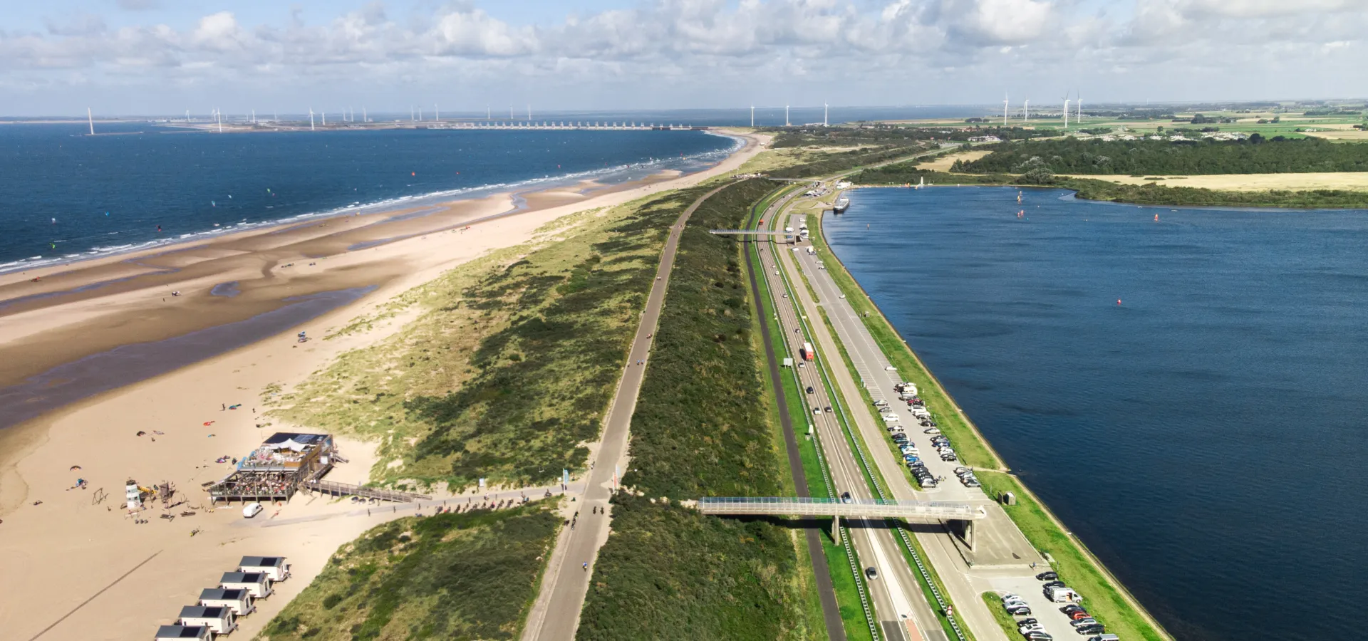 Drone fotografie Zeeland Veerse meer Breezand