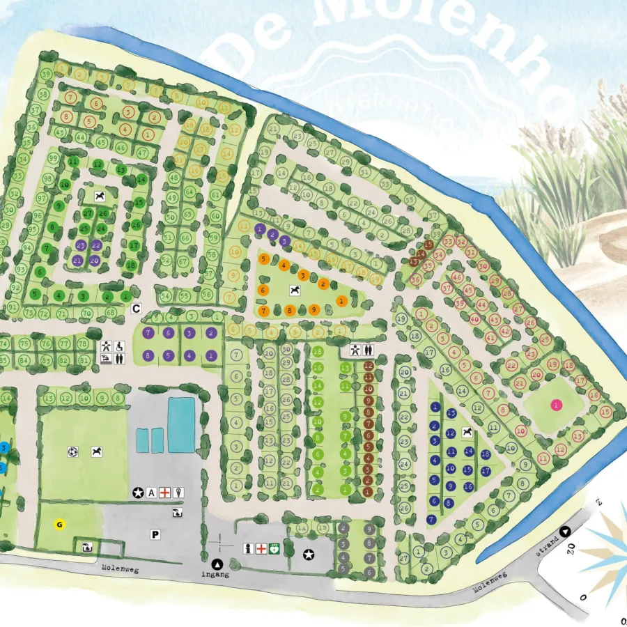 Plattegrond camping de molenhoek 2024