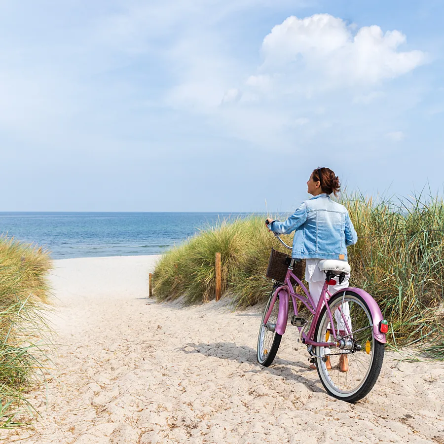 Dame fiets strand